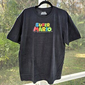 Super Mario Graphic Short Sleeve T-Shirt - Black - Size XL